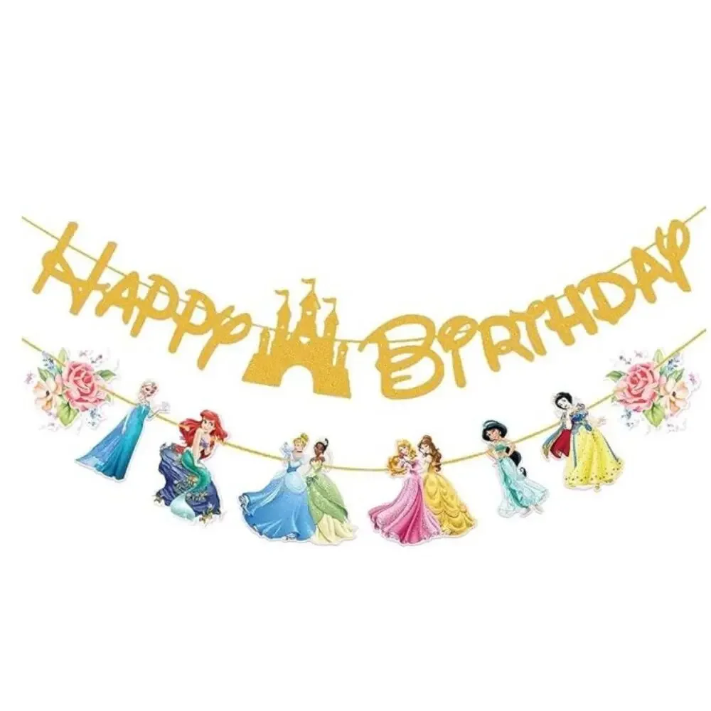 Disney Princess Happy Birthday Banner & Garland Party Decoration Set